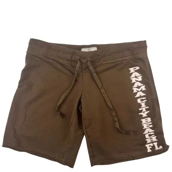 Vintage Girl Knit Shorts Large Panama City FL Y2K Graphic Drawstring Casual Pant - Picture 6 of 9